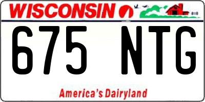 WI license plate 675NTG