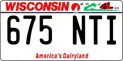 WI license plate 675NTI