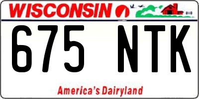WI license plate 675NTK