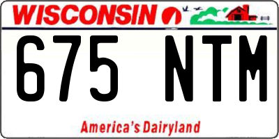 WI license plate 675NTM