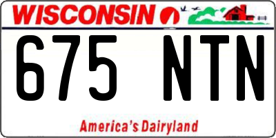 WI license plate 675NTN