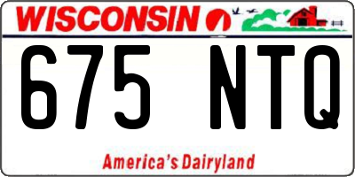 WI license plate 675NTQ