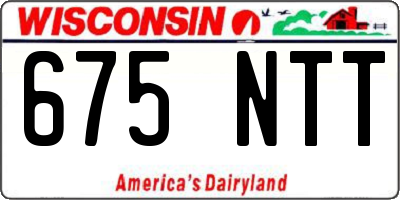 WI license plate 675NTT