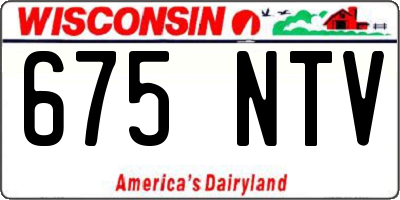 WI license plate 675NTV