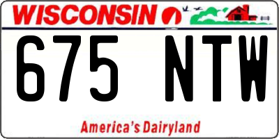 WI license plate 675NTW