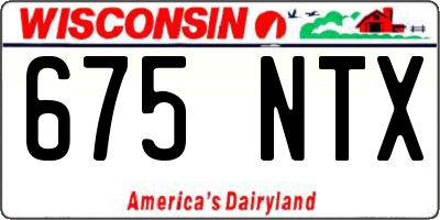 WI license plate 675NTX
