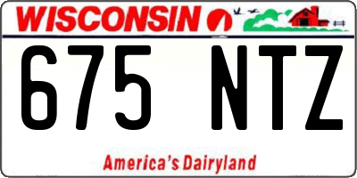 WI license plate 675NTZ