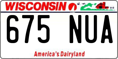 WI license plate 675NUA