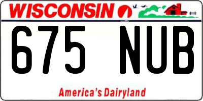 WI license plate 675NUB