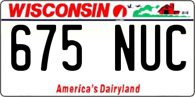 WI license plate 675NUC