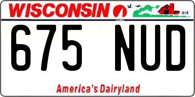 WI license plate 675NUD