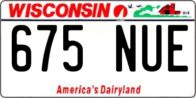 WI license plate 675NUE
