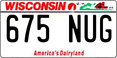 WI license plate 675NUG