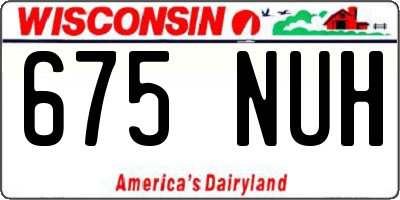WI license plate 675NUH