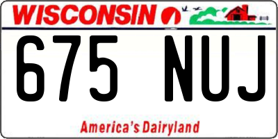 WI license plate 675NUJ