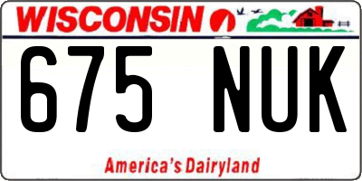 WI license plate 675NUK