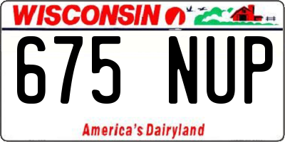 WI license plate 675NUP