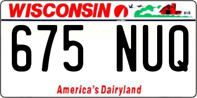 WI license plate 675NUQ