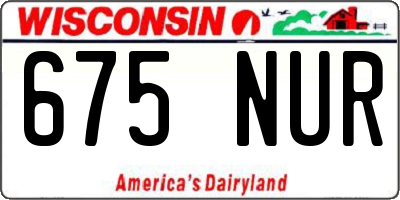 WI license plate 675NUR