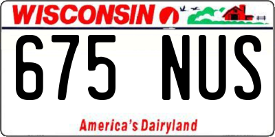 WI license plate 675NUS