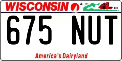 WI license plate 675NUT