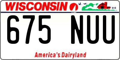 WI license plate 675NUU