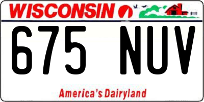 WI license plate 675NUV