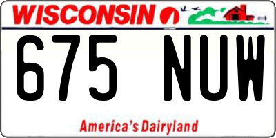 WI license plate 675NUW