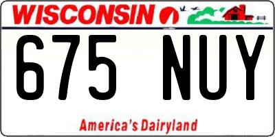 WI license plate 675NUY