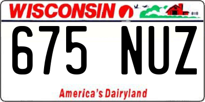 WI license plate 675NUZ
