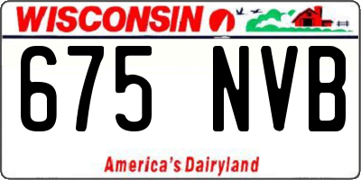 WI license plate 675NVB