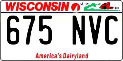 WI license plate 675NVC