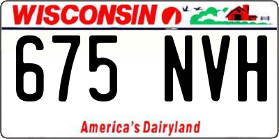 WI license plate 675NVH