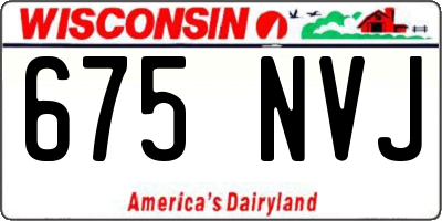 WI license plate 675NVJ