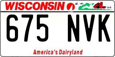 WI license plate 675NVK