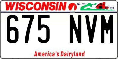 WI license plate 675NVM