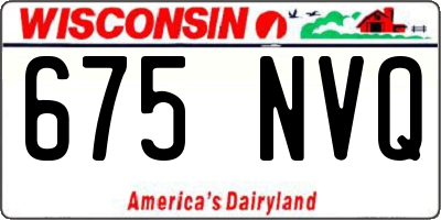 WI license plate 675NVQ