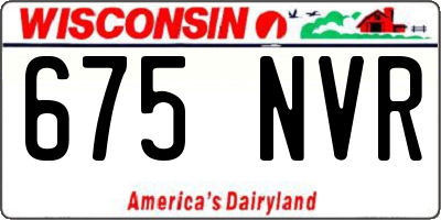 WI license plate 675NVR