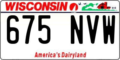 WI license plate 675NVW