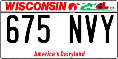 WI license plate 675NVY