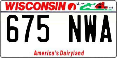 WI license plate 675NWA
