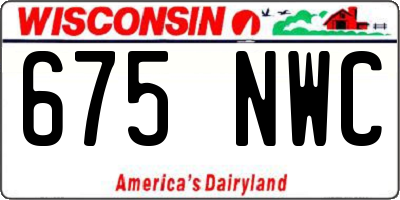 WI license plate 675NWC