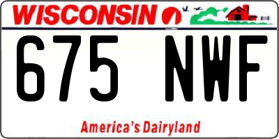 WI license plate 675NWF