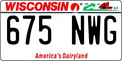 WI license plate 675NWG