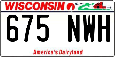 WI license plate 675NWH