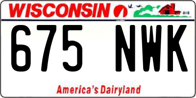 WI license plate 675NWK