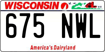 WI license plate 675NWL