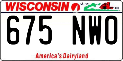 WI license plate 675NWO