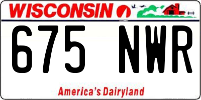 WI license plate 675NWR