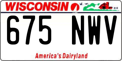 WI license plate 675NWV